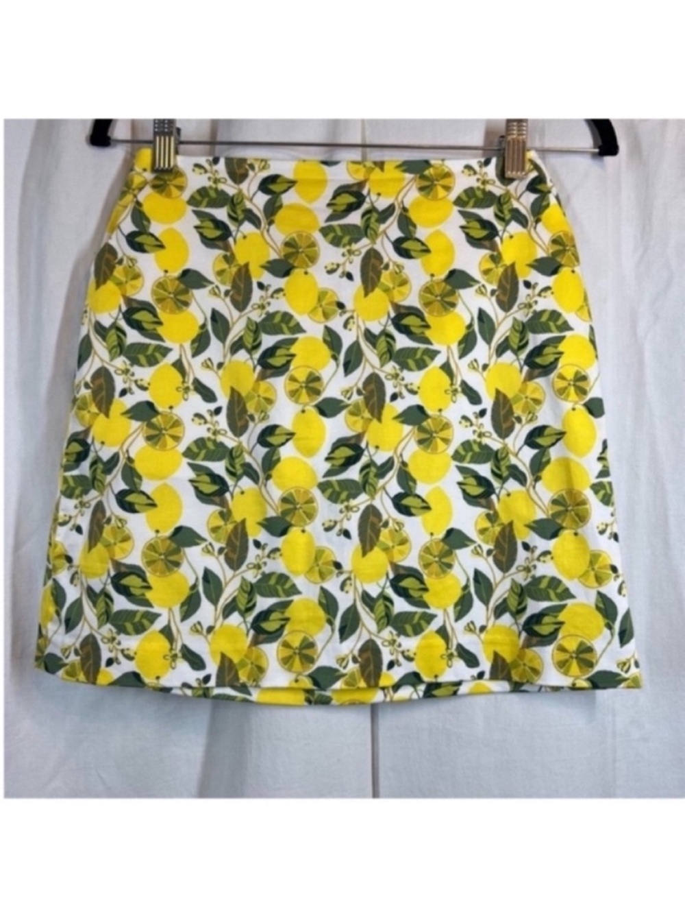 Boden coastal amalfi quirky lemon botanical print cotton blend a line skirt